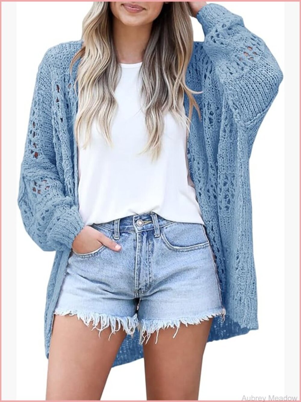 Crochet Cardigan Sweater Kimono Open Front Boho Oversized Lightweight Long